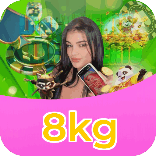 Interface do aplicativo 8kg mostrando jogos disponíveis no iOS e Android